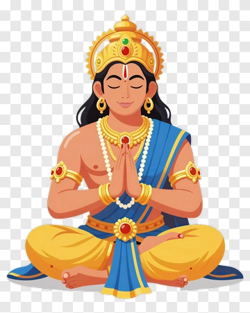 Cartoon Hindu Deity Meditating PNG