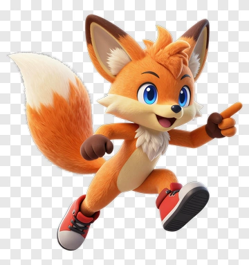 Cartoon Fox Character Running PNG