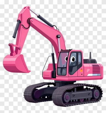 Cartoon Pink Excavator PNG