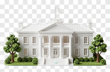 White House Model With Trees PNG