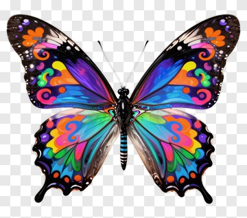 Colorful Butterfly With Vibrant Patterns PNG