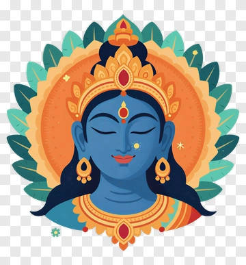 Blue Goddess With Crown And Earrings PNG