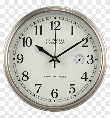 Wall Clock With Radio Controlled Technology PNG