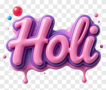 Holi Celebration Text PNG
