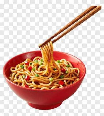 Bowl Of Noodles With Chopsticks PNG