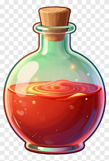 Colorful Potion Bottle PNG