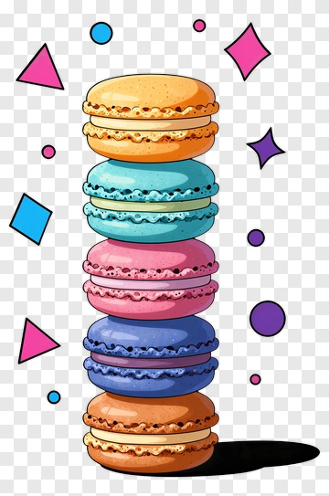 Colorful Stack Of Macarons PNG