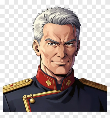 Military Officer With Silver Hair PNG