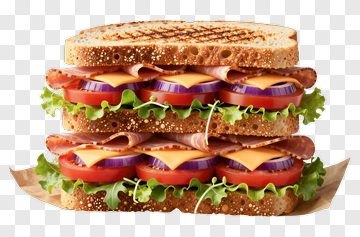 Stacked Sandwich With Lettuce And Tomato PNG