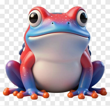 3D Cartoon Frog PNG