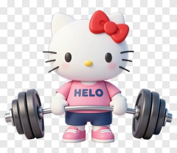 Cartoon Character Lifting Weights PNG