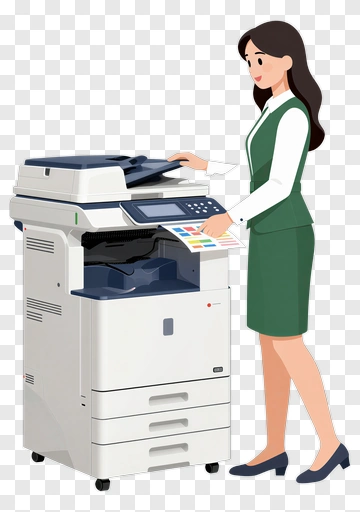 Businesswoman Using A Copier PNG