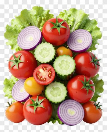 Colorful Vegetable Arrangement PNG
