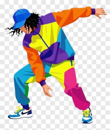 Colorful Dancer In Action PNG