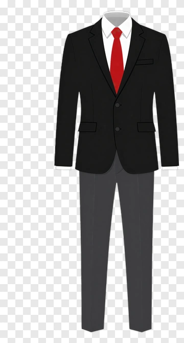 Business Suit With Red Tie PNG