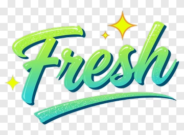 Fresh Text Design With Sparkles PNG