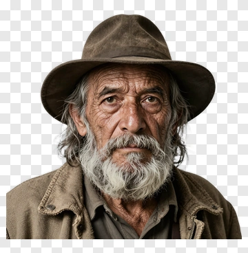 Elderly Man Wearing A Hat PNG