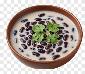 Bowl Of Creamy Black Bean Soup PNG