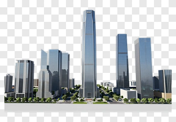 Modern Cityscape With Skyscrapers PNG