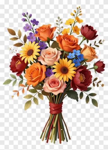 Colorful Flower Bouquet PNG