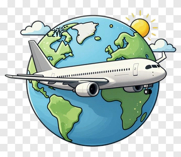 Airplane Flying Around The Earth PNG