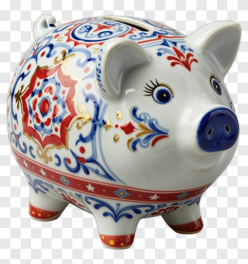Decorative Piggy Bank PNG