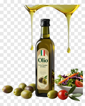 Olive Oil Bottle With Fresh Ingredients PNG