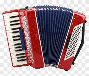 Red Accordion Musical Instrument PNG