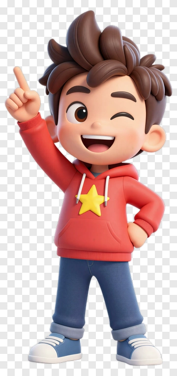 Cartoon Boy Pointing And Smiling PNG