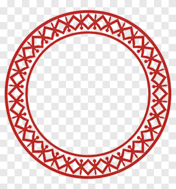 Red Decorative Circle With Intricate Pattern PNG