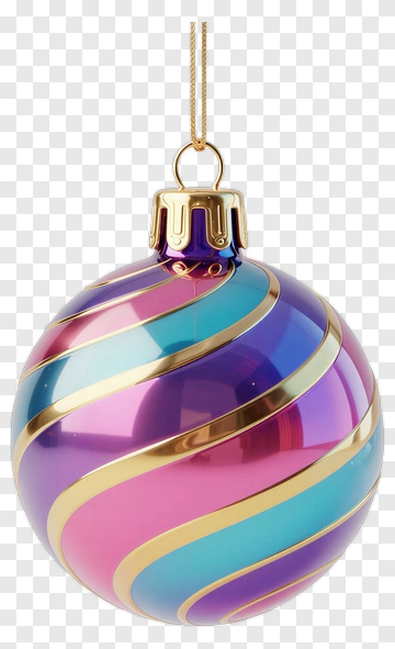 Colorful Christmas Ornament PNG