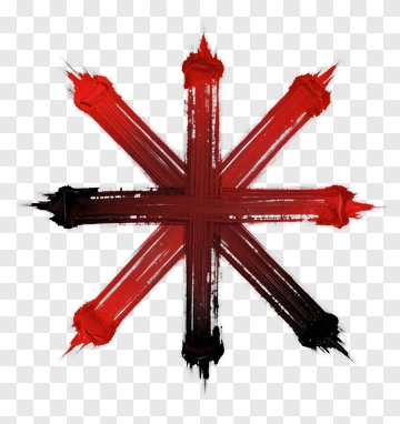 Red And Black Starburst Symbol PNG