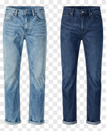 Denim Jeans In Light And Dark Wash PNG