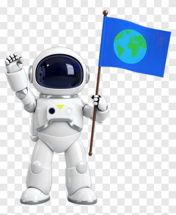 Astronaut Holding A Flag With Earth PNG