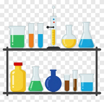 Laboratory Glassware On A Shelf PNG