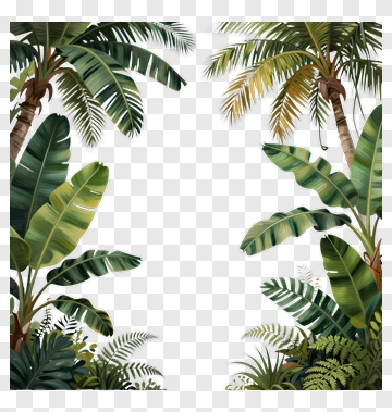 Tropical Foliage Frame PNG