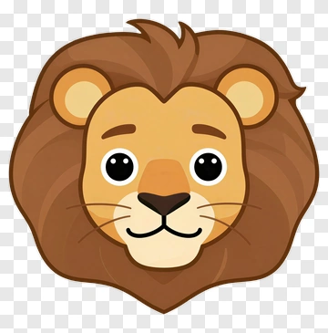 Cartoon Lion Face PNG