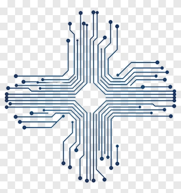 Abstract Circuit Cross Design PNG