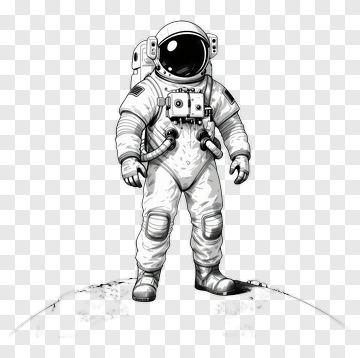Astronaut Standing On The Moon PNG