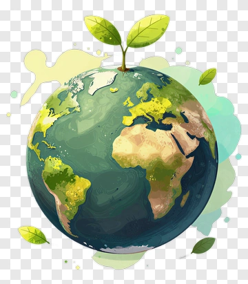 Earth With Leaves Growing PNG