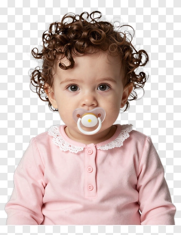 Baby Girl With Pacifier PNG