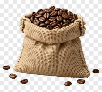 Coffee Bag Filled With Beans PNG