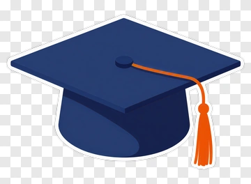 Graduation Cap With Orange Tassel PNG