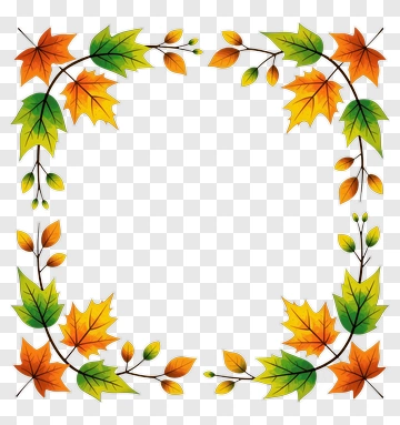 Colorful Autumn Leaf Frame PNG
