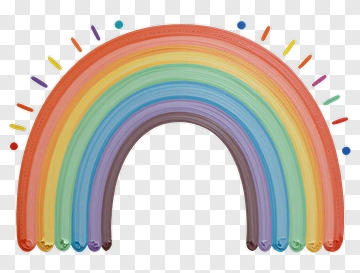 Colorful Rainbow With Decorative Elements PNG