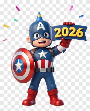 Cartoon Superhero Holding A 2026 Sign PNG