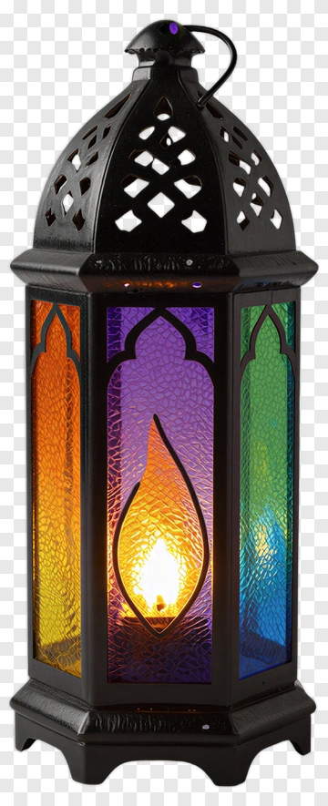 Colorful Lantern With Glass Panels PNG