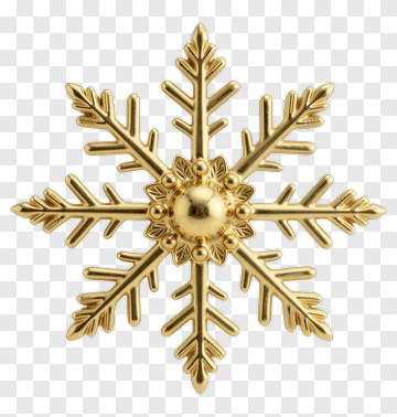 Golden Snowflake Decoration PNG