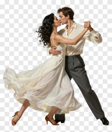 Couple Dancing Together In Elegant Attire PNG