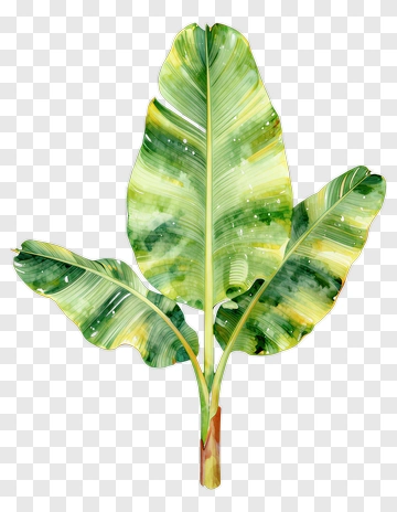 Watercolor Banana Leaf PNG